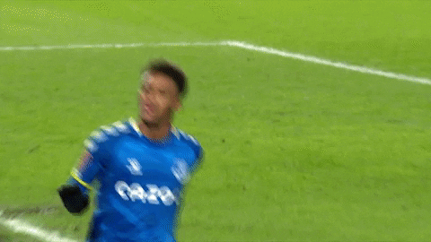 Everton Fc Mina Running And Jumping GIF