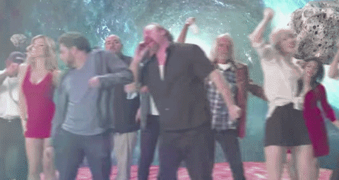Everyone Clubbing With Some Asteroids GIF