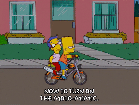 Everything Coming Up Milhouse And Bart Riding Bicycle GIF