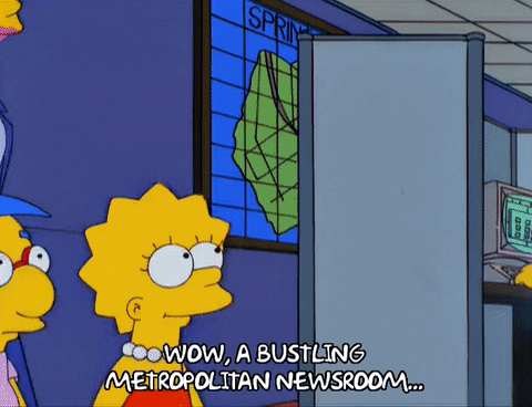 Everything Coming Up Milhouse And Lisa On Newsroom GIF