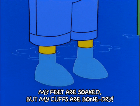 Everything Coming Up Milhouse Feet Soaked In Water GIF