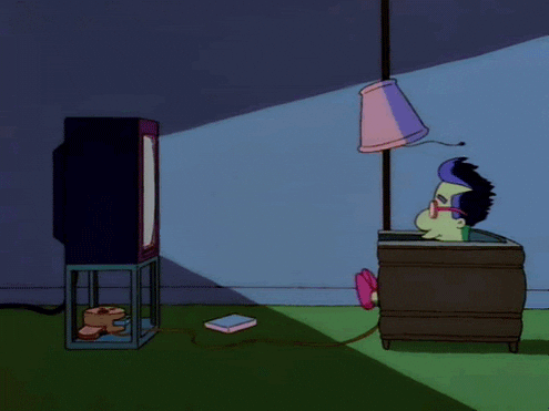 Everything Coming Up Milhouse Watching Tv Alone GIF
