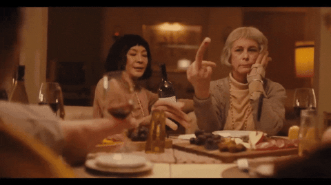Everything Everywhere All At Once Jamie Lee Curtis Middle Finger GIF