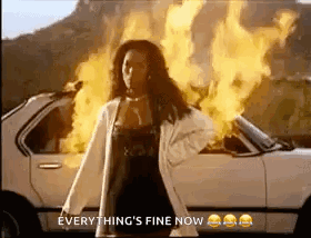 Everything Is Fine Angela Basset In Car Explosion GIF