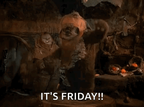Ewok Celebrating It's Friday GIF
