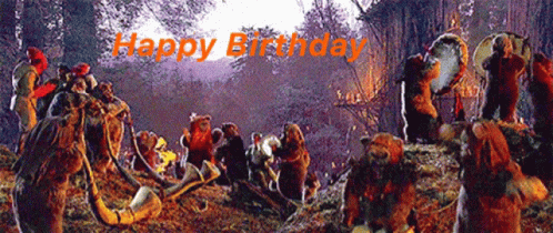 Ewok Greets You Happy Birthday GIF
