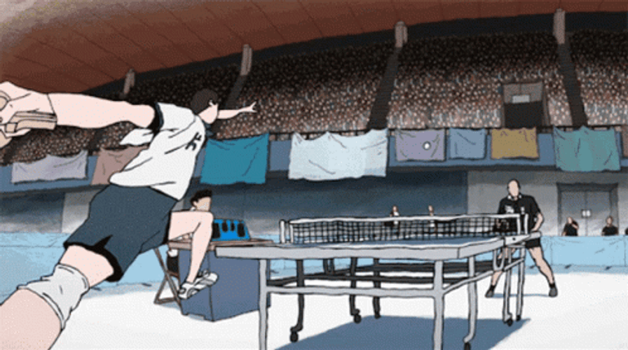 Exaggerated Ping Pong Serve GIF