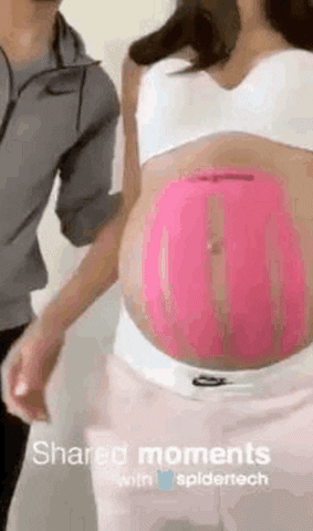 Example On How To Put Pregnant Belly Tape GIF