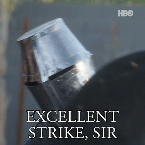Excellent Strike Sir Knight's Helmet GIF