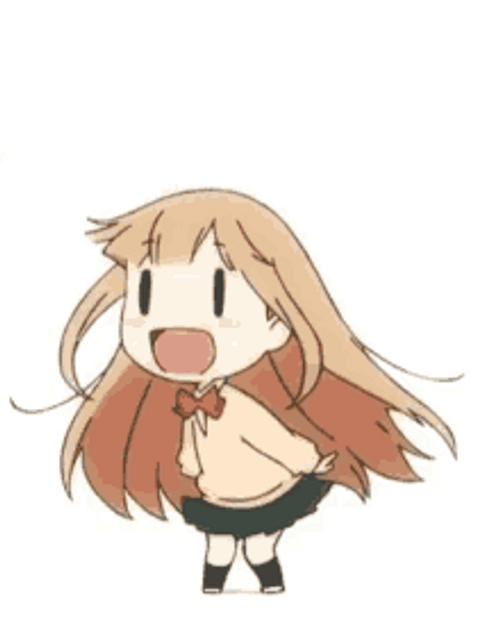 Excited Anime Chibi Jumping With Joy GIF 