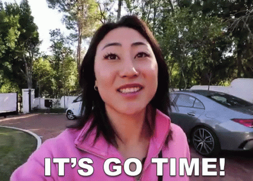 Excited Asian Lady It's Go Time GIF