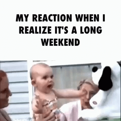 Excited Baby Almost The Weekend GIF