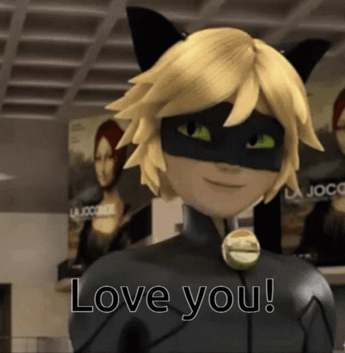 Excited Chat Noir Love You GIF
