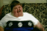 Excited Fat Man GIF