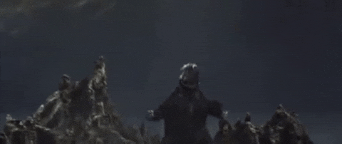 Excited Godzilla Do Jumping Dance GIF