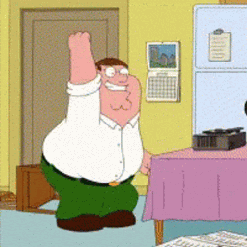Excited Happy Peter Griffin Meme Invisible Hand Drum GIF