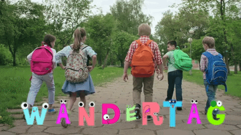 Excited Hiking Wandertag Kids GIF