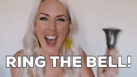Excited Lady Ring The Bell GIF