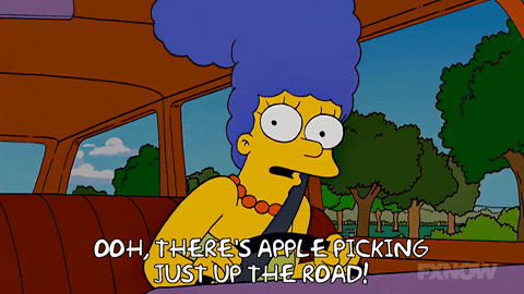 Excited Marge Simpson Driving A Car GIF