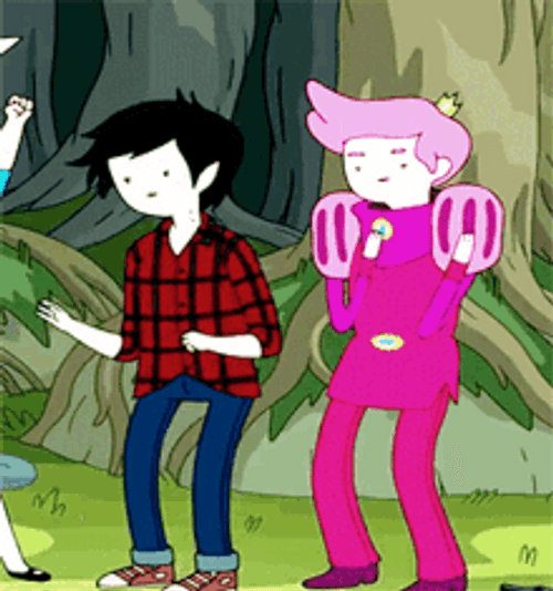 Excited Marshall Lee And Prince Gumball Adventure Time GIF
