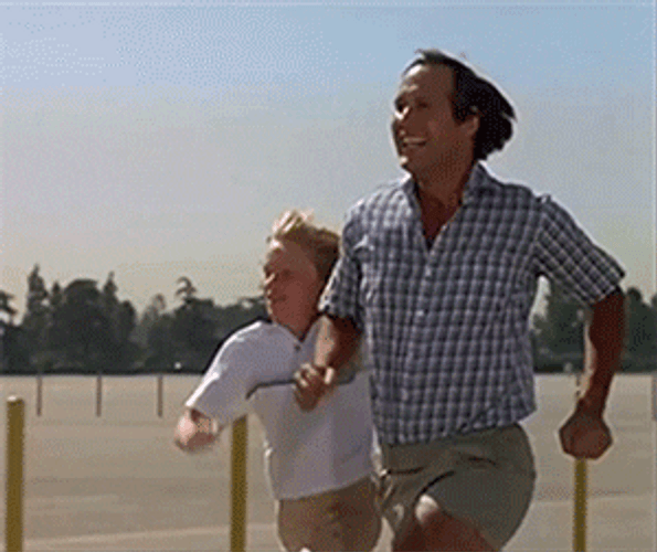 Excited Running Dad Reaction GIF