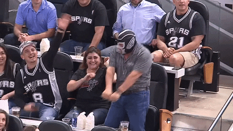 Excited Spurs Fans Cheering GIF