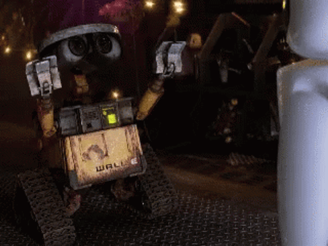 Excited Wall E Jumping For Joy GIF