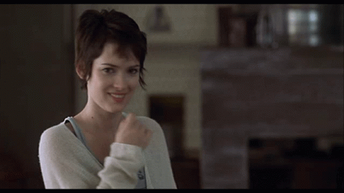 Excited Winona Ryder Nail Biting GIF
