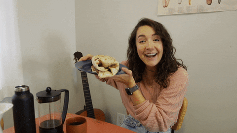 Excited Woman For Large Sandwich GIF