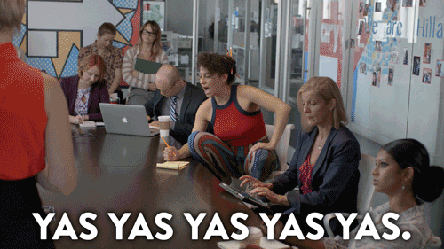 Excited Yass Ilana Glazer GIF