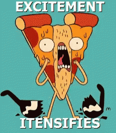 Pizza Steve Excitement Intensifies GIF