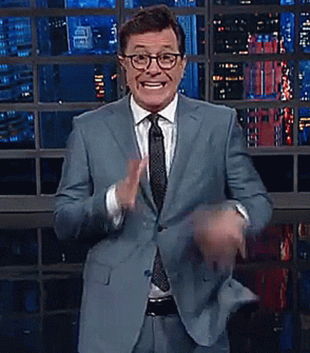 Stephen Colbert Filled With Joy And Excitement GIF
