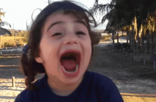Young Girl Shout Of Excitement GIF