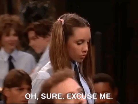 Excuse Me Oh Sure GIF