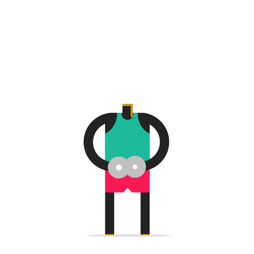 Exercise Dumbbells Minimalist Cartoon GIF