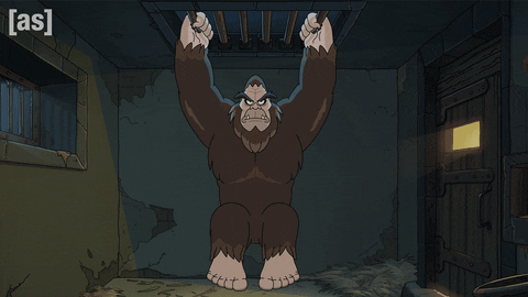 Exercising Animated Big Foot GIF
