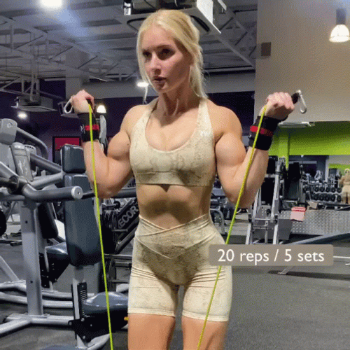 Exercising Female Body Builder Gym GIF