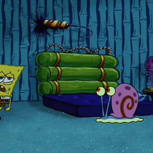 Exhausted Spongebob And Garry GIF