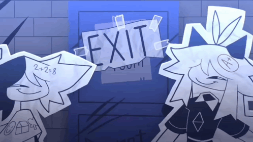 Exit Sign Taped To Wall GIF