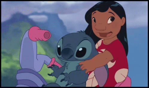 Experiment 626 Stitch And Lilo Riding Bike GIF