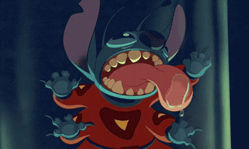 Experiment 626 Stitch Naughty Licking Glass GIF