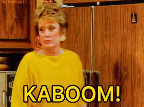 Explode Lady Says Kaboom GIF