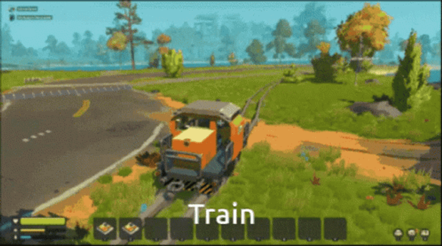 Exploding Scrap Mechanic Train Crash GIF