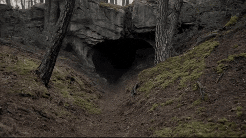 Exploring Terrifying Deep Dark Goblin Cave GIF
