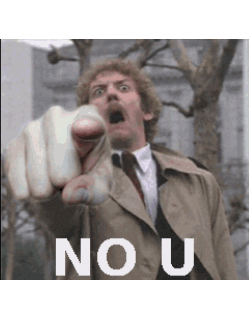 Explosion Guy Pointing No U GIF