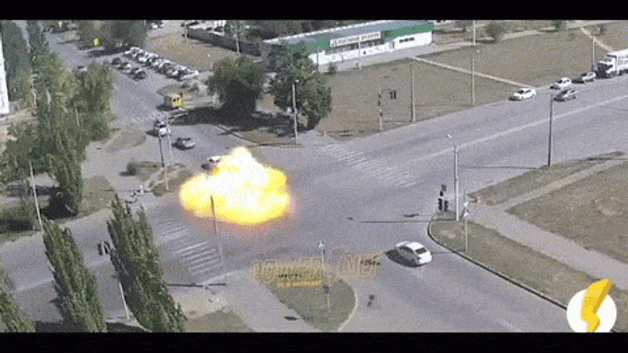 Explosive Blazing Car Crash GIF