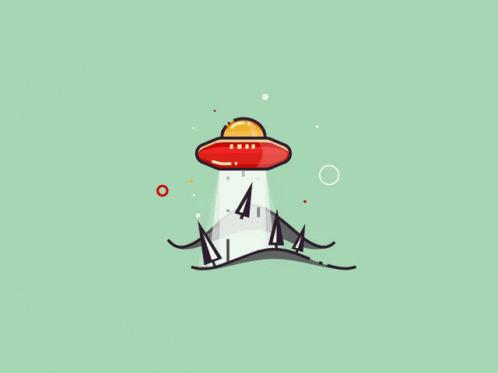 Expressive Animation Ufo Taking Trees GIF