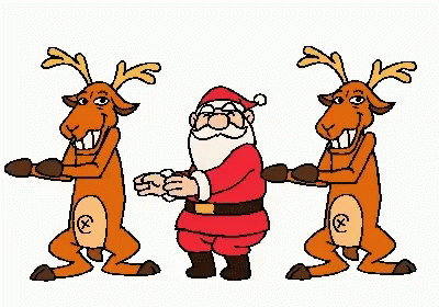 Expressive Art Dancing Reindeer Santa GIF