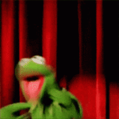 Extreme Excitement Level Of Kermit The Frog GIF