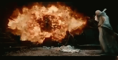 Eye Of Sauron Faces Gandalf GIF